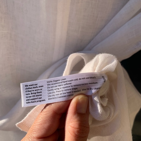 Eileen Fisher 100% organic linen white top tunic size XXS/XS TTP/TP - Picture 6 of 13